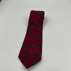 Givenchy Monsieur Silk Paisley Red Blue Mens Necktie